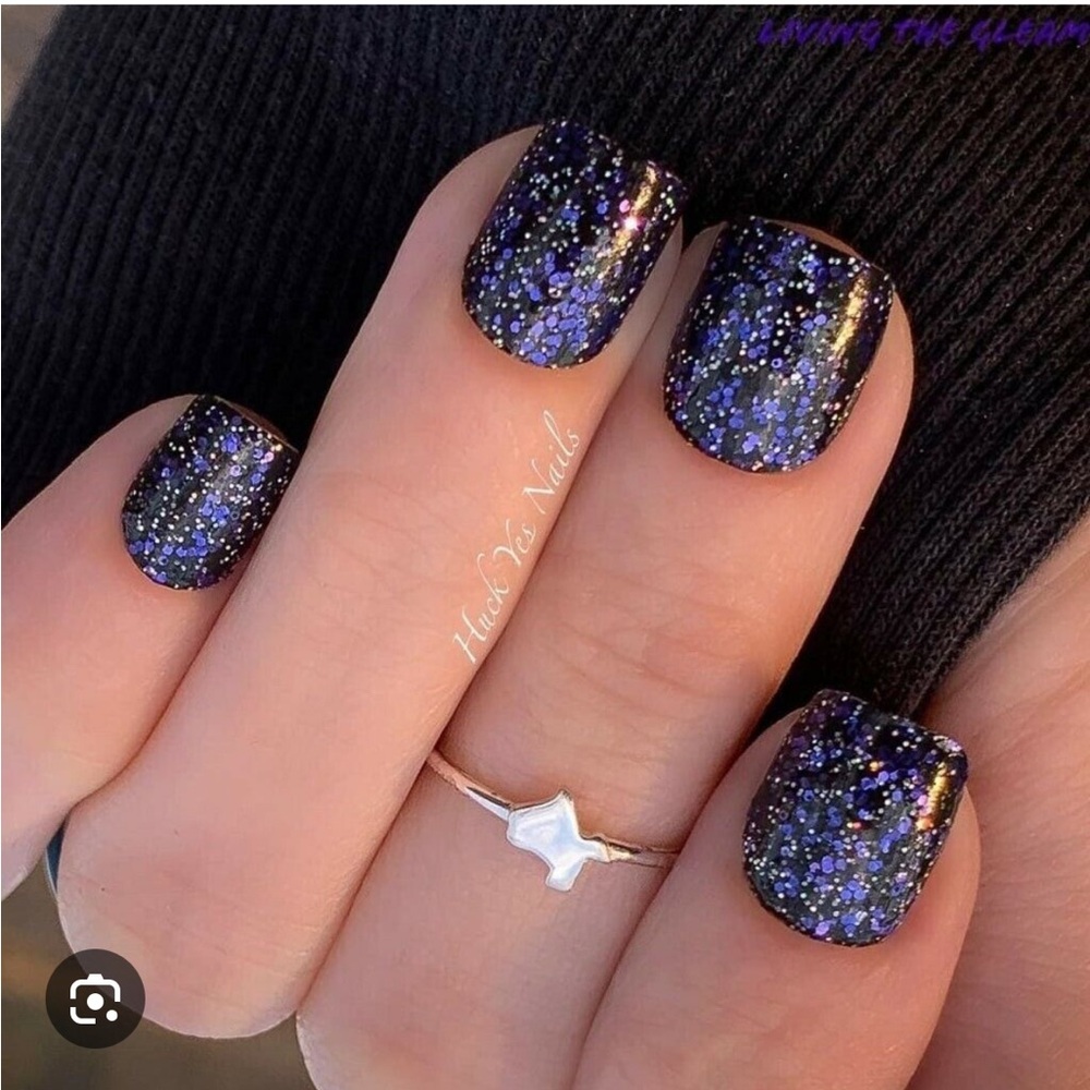 *Retired* Color Street: Living the Gleam | Black Glitter Purple Party Halloween - Picture 8 of 16